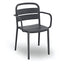 Silla Comercial para Cafetería Protección UV - RESOL COMO ARMCHAIR - Varios Colores - Asiento y Respaldo en Polipropileno - 05350 - Resol - NOGAL BEAT - Silla Comercial Exterior