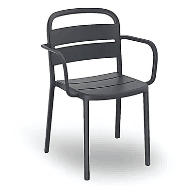 Silla Comercial para Cafetería Protección UV - RESOL COMO ARMCHAIR - Varios Colores - Asiento y Respaldo en Polipropileno - 05350 - Resol - NOGAL BEAT - Silla Comercial Exterior