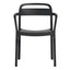 Silla comercial Resol June con brazos en polipropileno reciclable, apilable