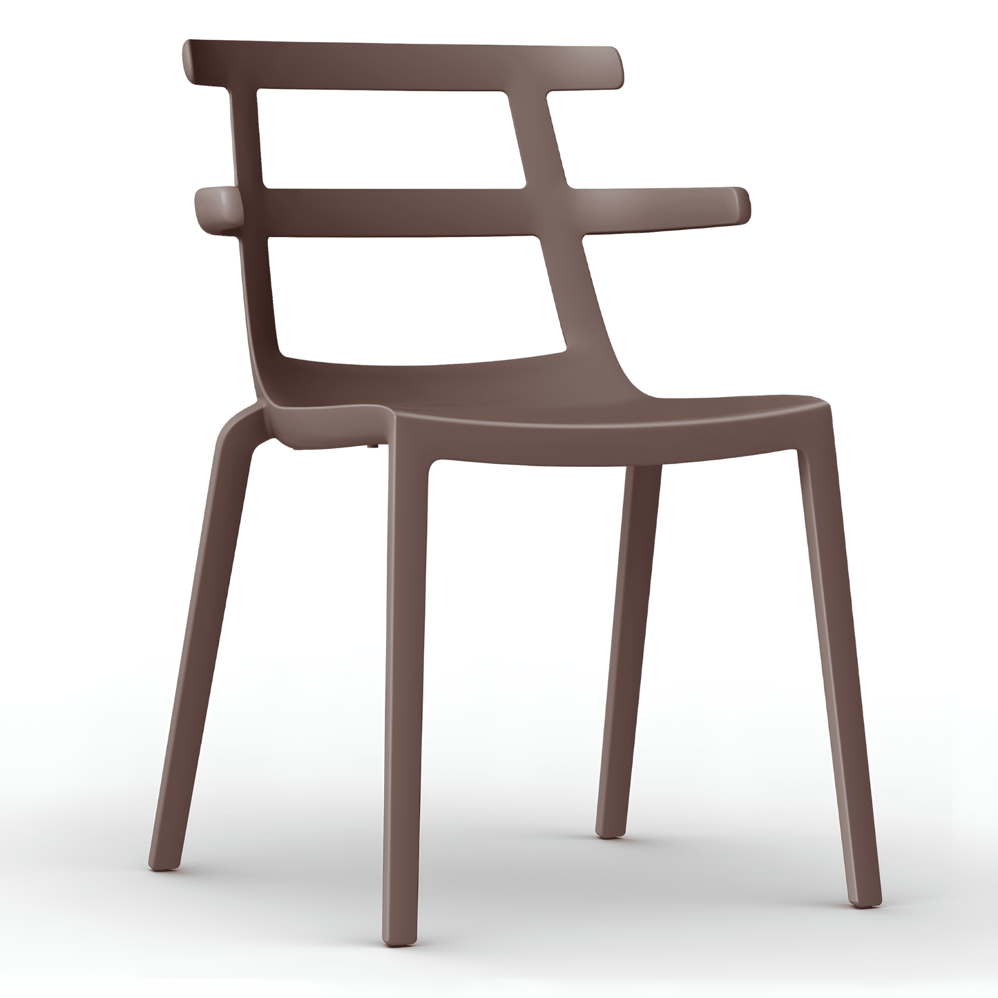 Silla comercial Resol Tokyo con brazos en polipropileno con fibra de vidrio, apilable