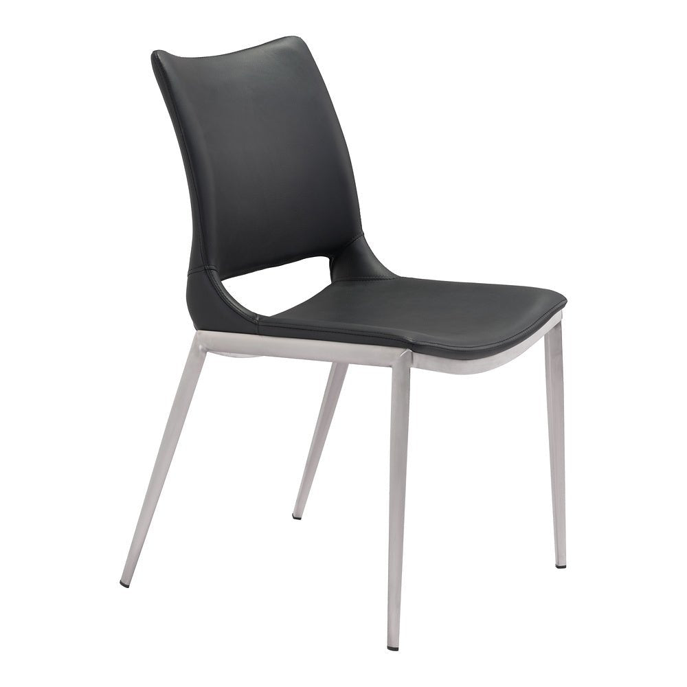 Silla Comercial para Cafetería - ZUO ACE 54x56 101280 - Varios Colores - Asiento y Respaldo Tapizados en Piel Sintética - 101280 - Zuo - NOGAL BEAT - Silla Comercial Interior
