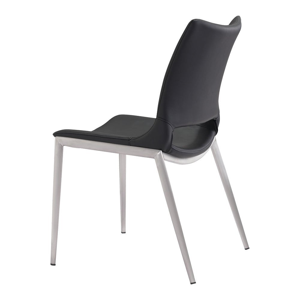 Silla Comercial para Cafetería - ZUO ACE 54x56 101280 - Varios Colores - Asiento y Respaldo Tapizados en Piel Sintética - 101280 - Zuo - NOGAL BEAT - Silla Comercial Interior