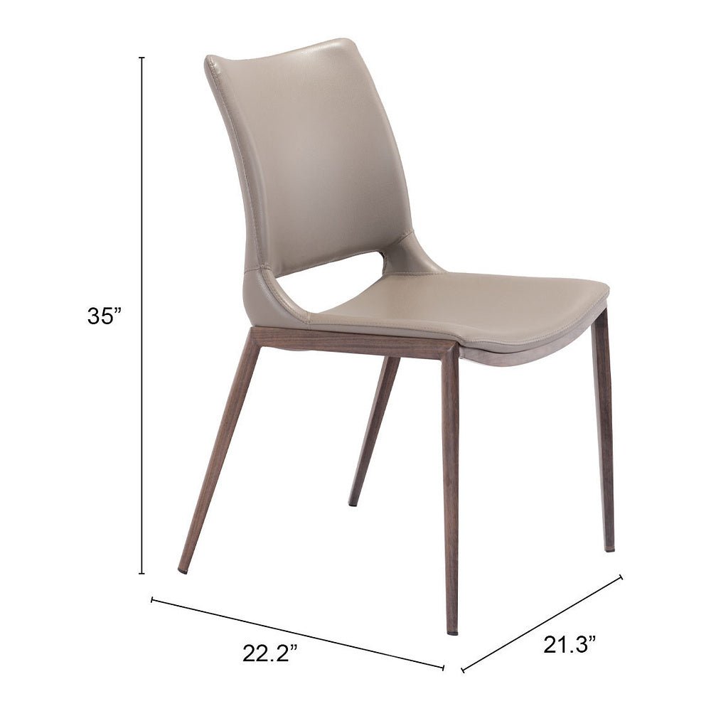 Silla Comercial para Cafetería - ZUO ACE 54x56 101282 - Varios Colores - Asiento y Respaldo Tapizados en Piel Sintética - 101282 - Zuo - NOGAL BEAT - Silla Comercial Interior