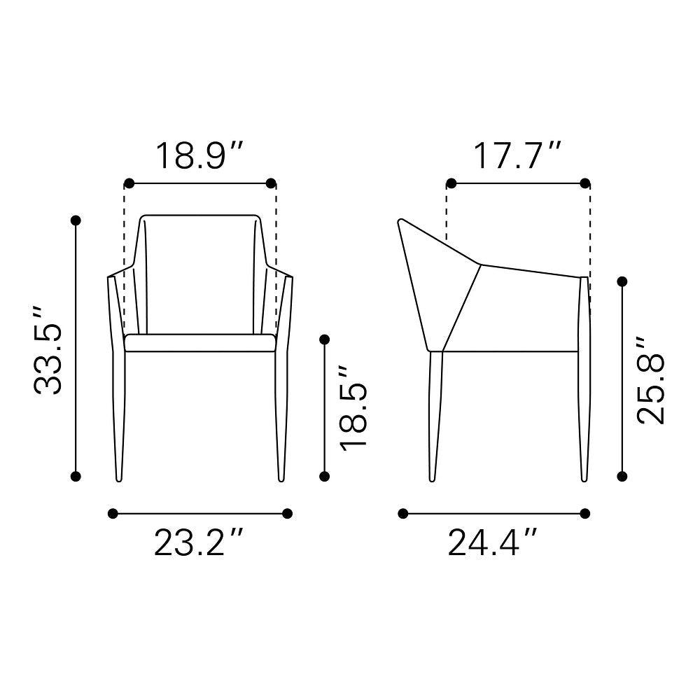 Silla Comercial para Cafetería - ZUO ANDOVER - Beige - Asiento y Respaldo Tapizados - 110168 - Zuo - NOGAL BEAT - Silla Comercial Interior