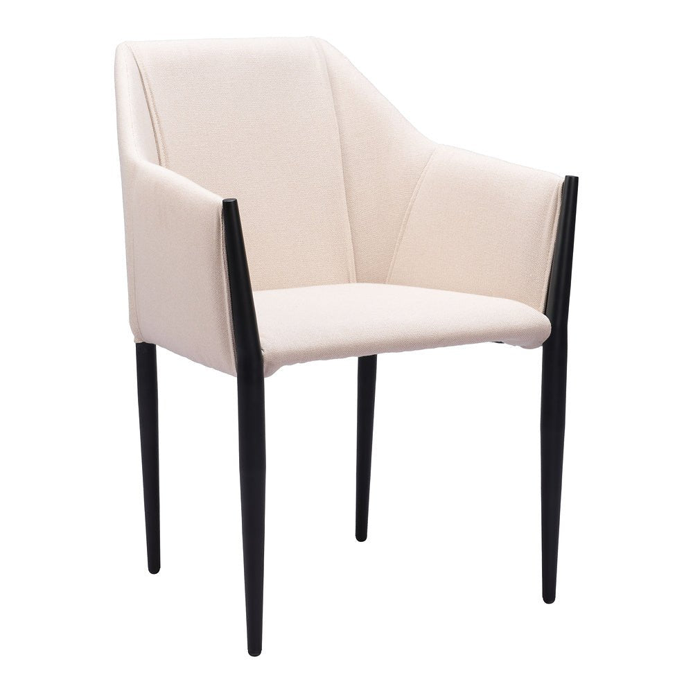 Silla Comercial para Cafetería - ZUO ANDOVER - Beige - Asiento y Respaldo Tapizados - 110168 - Zuo - NOGAL BEAT - Silla Comercial Interior