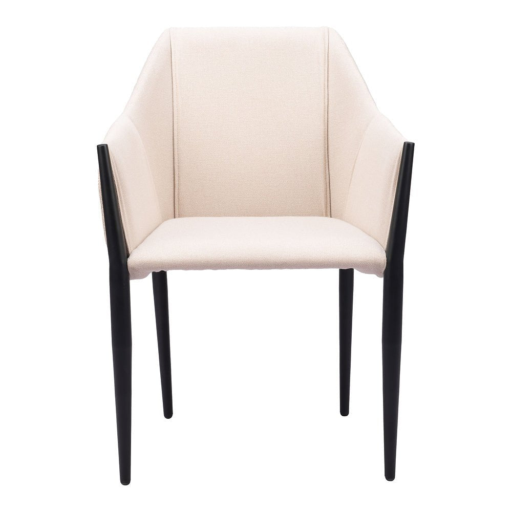 Silla Comercial para Cafetería - ZUO ANDOVER - Beige - Asiento y Respaldo Tapizados - 110168 - Zuo - NOGAL BEAT - Silla Comercial Interior