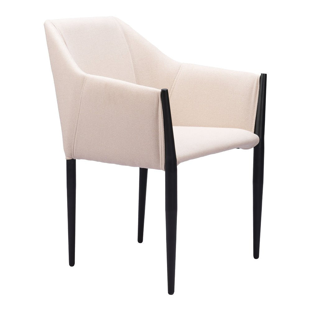 Silla Comercial para Cafetería - ZUO ANDOVER - Beige - Asiento y Respaldo Tapizados - 110168 - Zuo - NOGAL BEAT - Silla Comercial Interior