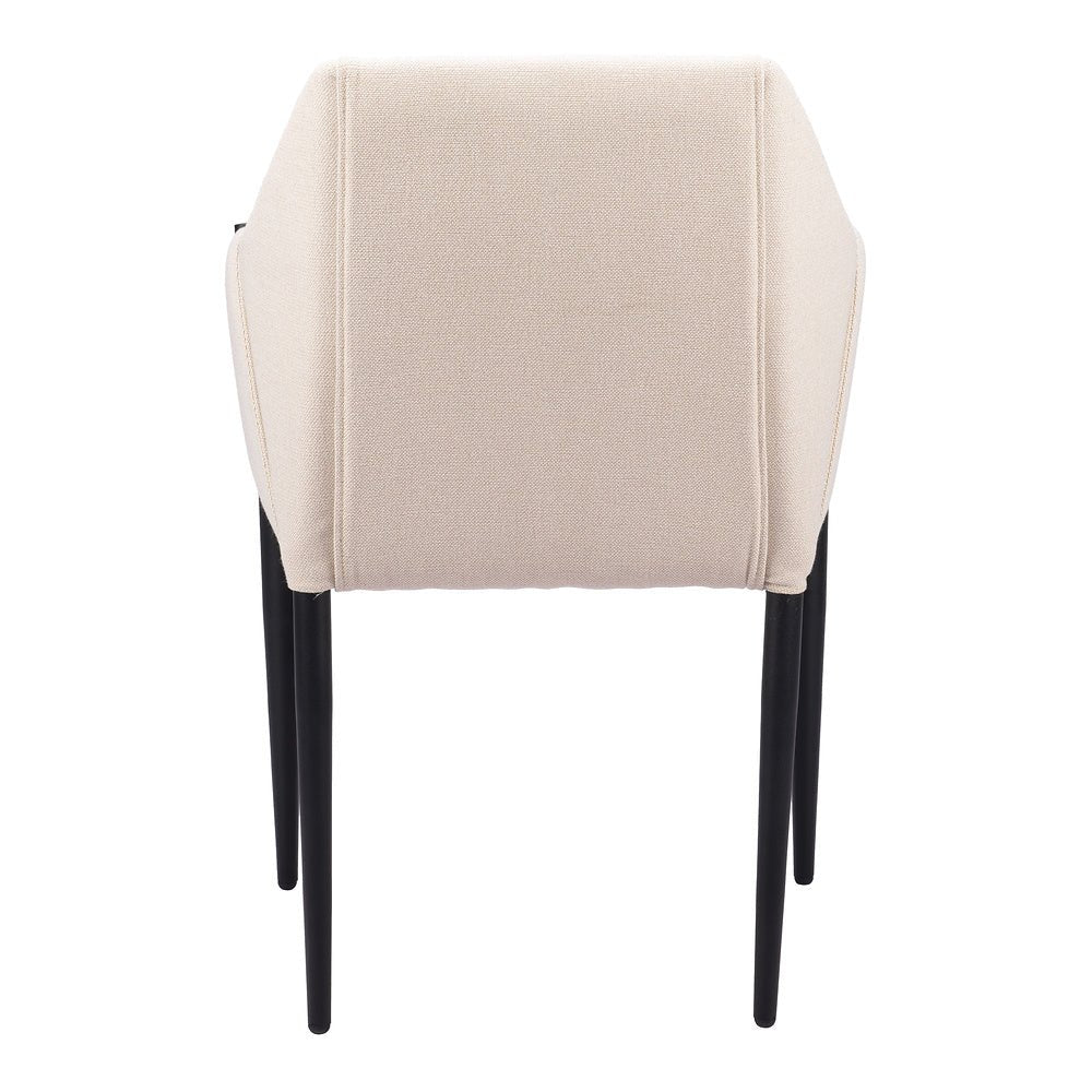 Silla Comercial para Cafetería - ZUO ANDOVER - Beige - Asiento y Respaldo Tapizados - 110168 - Zuo - NOGAL BEAT - Silla Comercial Interior