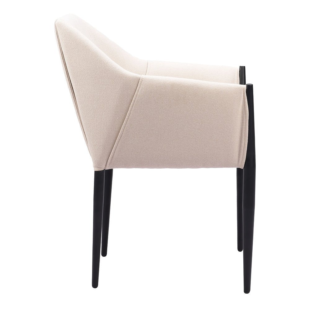 Silla Comercial para Cafetería - ZUO ANDOVER - Beige - Asiento y Respaldo Tapizados - 110168 - Zuo - NOGAL BEAT - Silla Comercial Interior