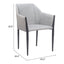 Silla Comercial para Cafetería - ZUO ANDOVER - Gris Pizarra - Asiento y Respaldo Tapizados en Lino Sintético - 110167 - Zuo - NOGAL BEAT - Silla Comercial Interior