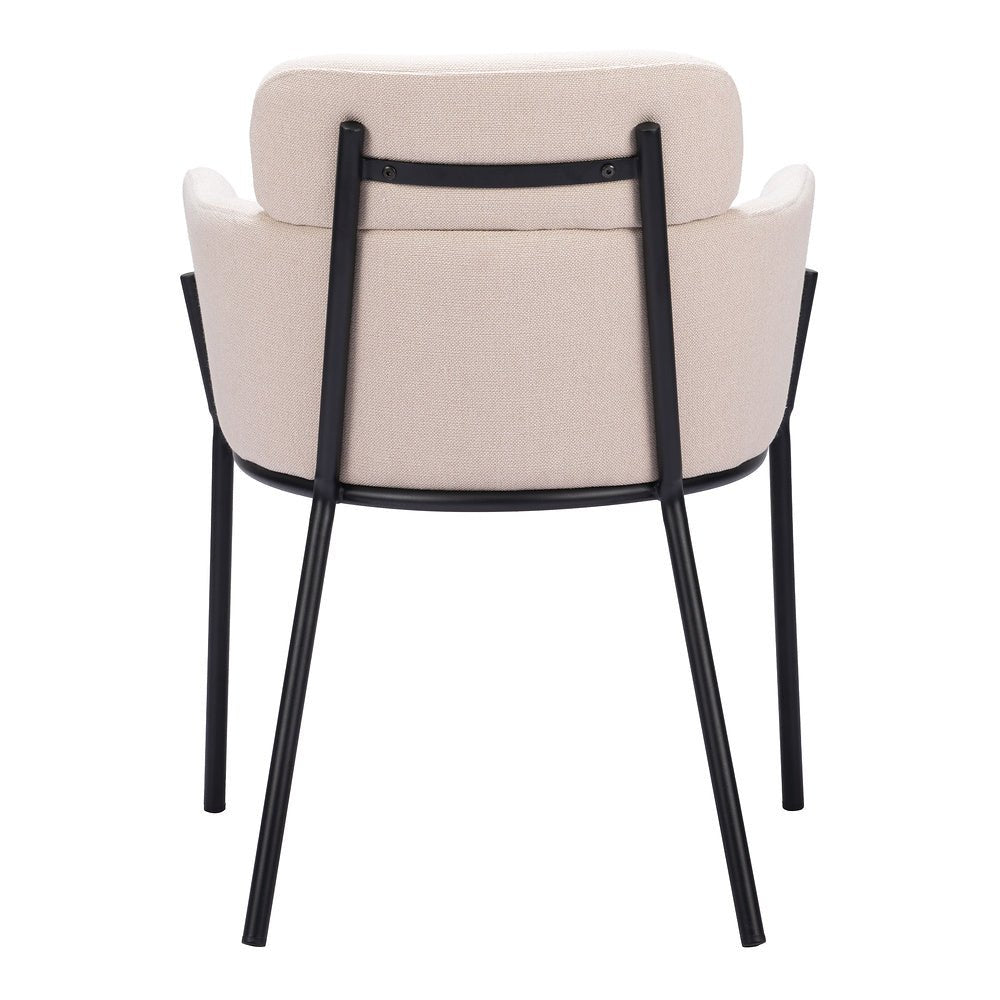 Silla Comercial para Cafetería - ZUO BREMOR - Beige - Asiento y Respaldo Tapizados - 110172 - Zuo - NOGAL BEAT - Silla Comercial Interior