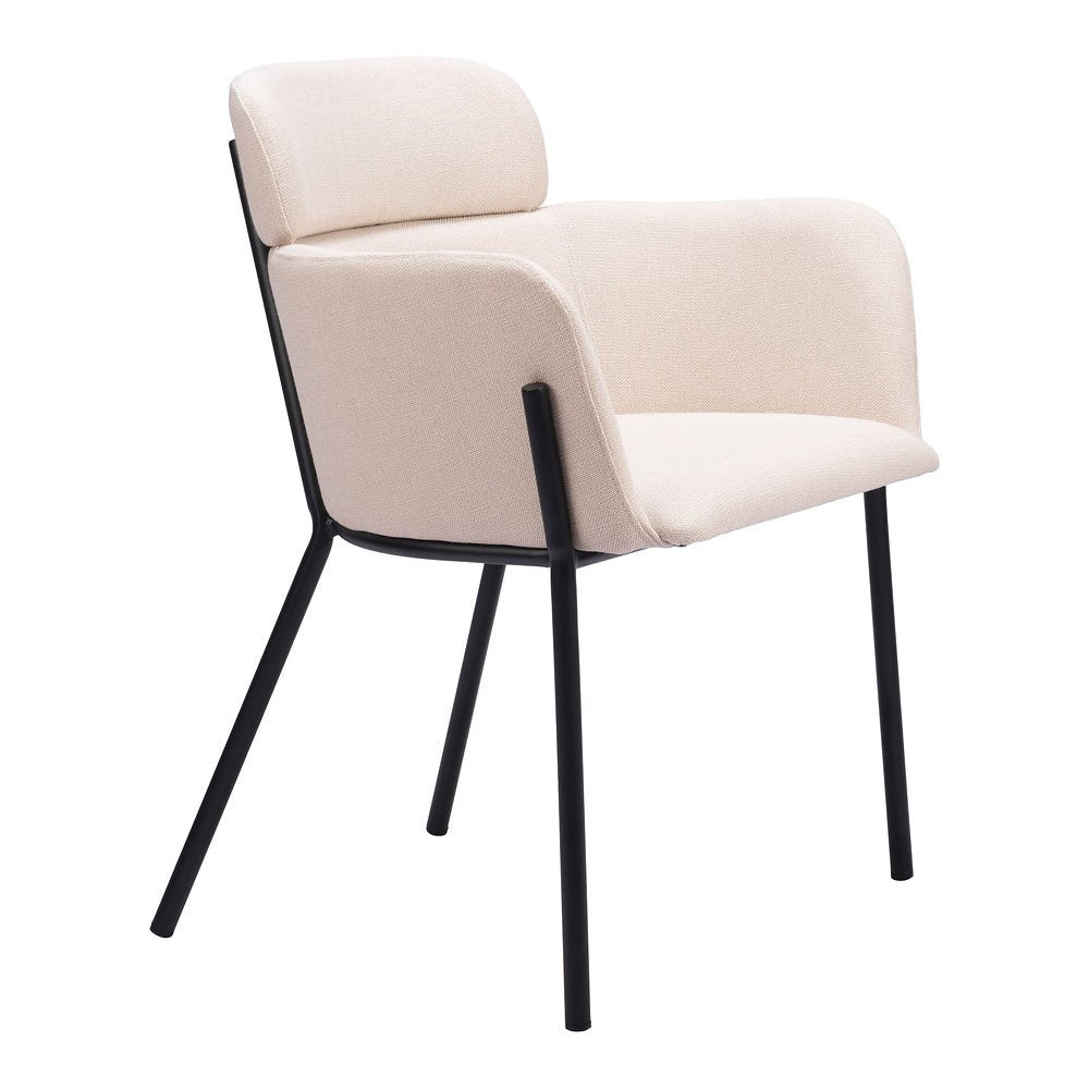 Silla Comercial para Cafetería - ZUO BREMOR - Beige - Asiento y Respaldo Tapizados - 110172 - Zuo - NOGAL BEAT - Silla Comercial Interior
