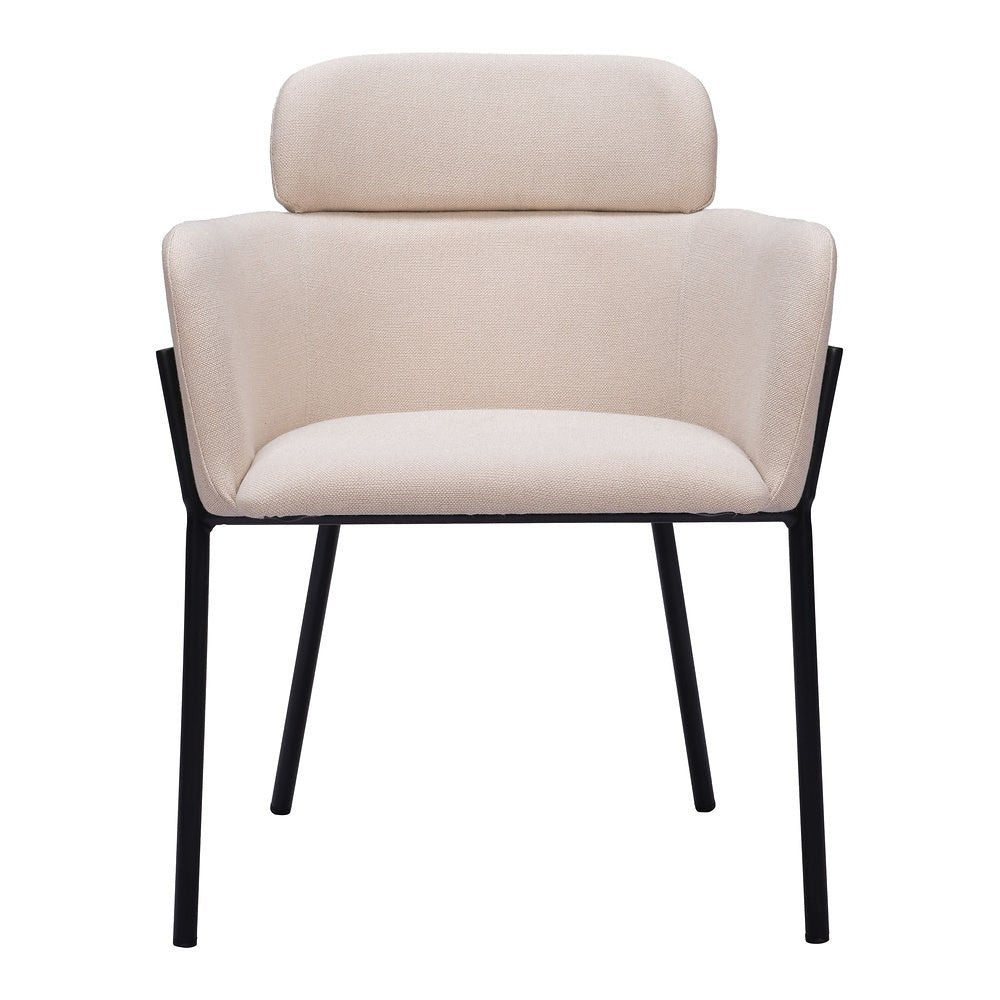 Silla Comercial para Cafetería - ZUO BREMOR - Beige - Asiento y Respaldo Tapizados - 110172 - Zuo - NOGAL BEAT - Silla Comercial Interior
