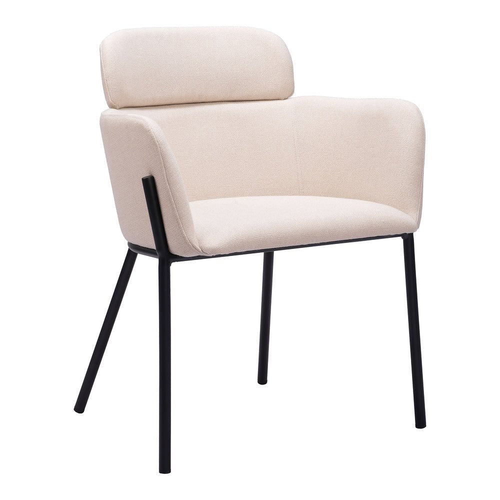 Silla Comercial para Cafetería - ZUO BREMOR - Beige - Asiento y Respaldo Tapizados - 110172 - Zuo - NOGAL BEAT - Silla Comercial Interior
