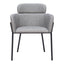 Silla Comercial para Cafetería - ZUO BREMOR - Gris Pizarra - Asiento y Respaldo Tapizados en Lino Sintético - 110171 - Zuo - NOGAL BEAT - Silla Comercial Interior