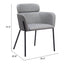 Silla Comercial para Cafetería - ZUO BREMOR - Gris Pizarra - Asiento y Respaldo Tapizados en Lino Sintético - 110171 - Zuo - NOGAL BEAT - Silla Comercial Interior