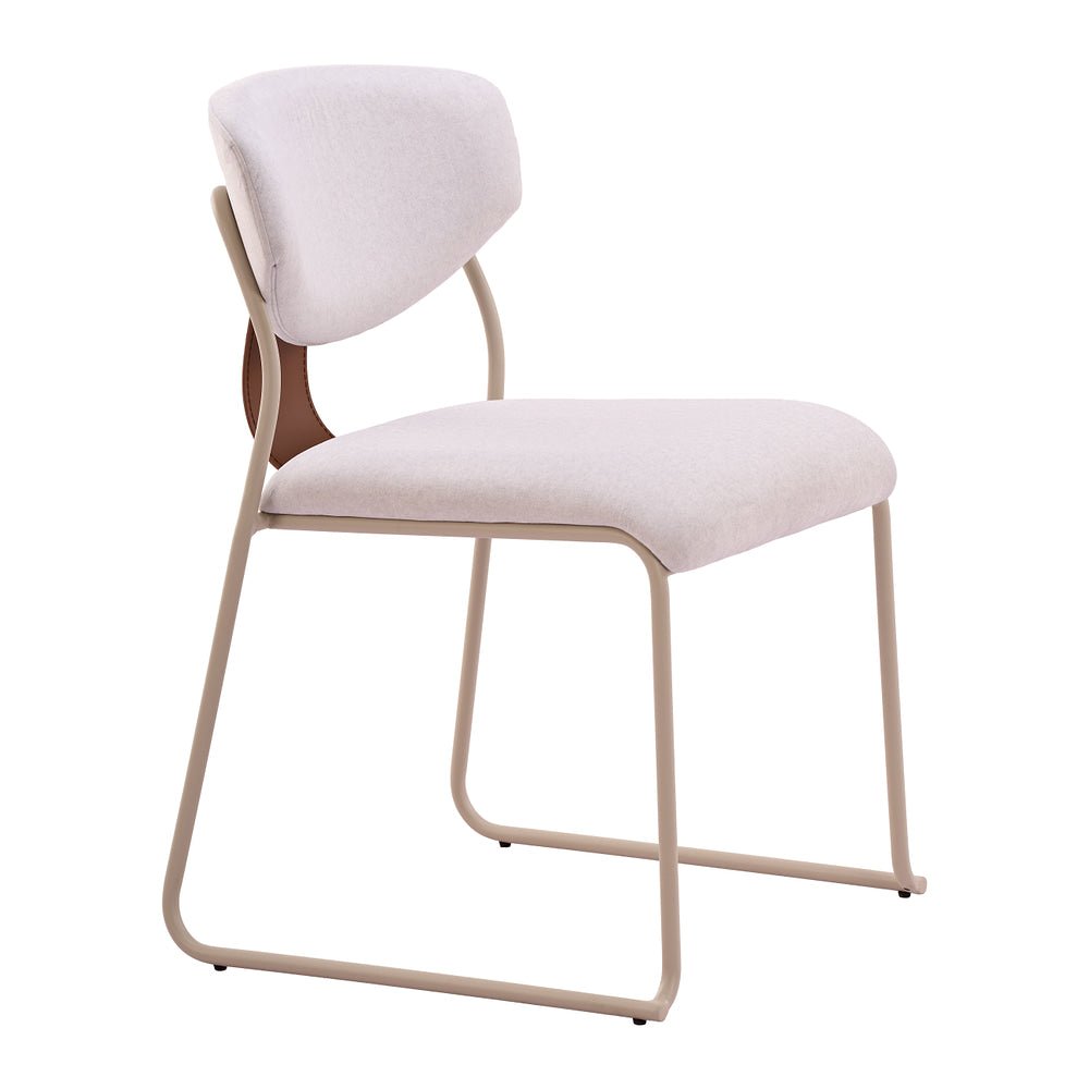 Silla Comercial para Cafetería - ZUO MEADOW - Blanco Nube - Asiento y Respaldo Tapizados en Piel Sintética - 111212 - Zuo - NOGAL BEAT - Silla Comercial Interior