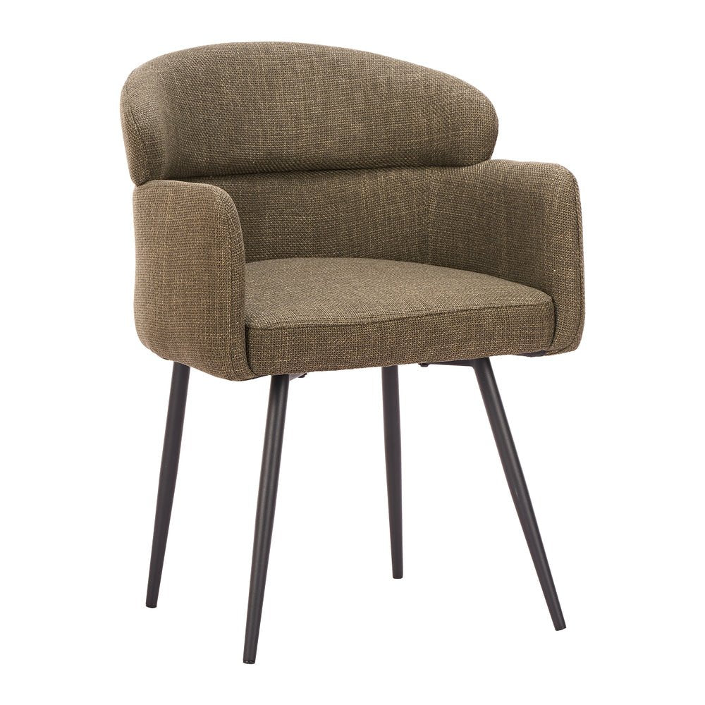 Silla Comercial para Cafetería - ZUO MUSGO - Verde - Asiento y Respaldo Tapizados en Lino Sintético - 111071 - Zuo - NOGAL BEAT - Silla Comercial Interior