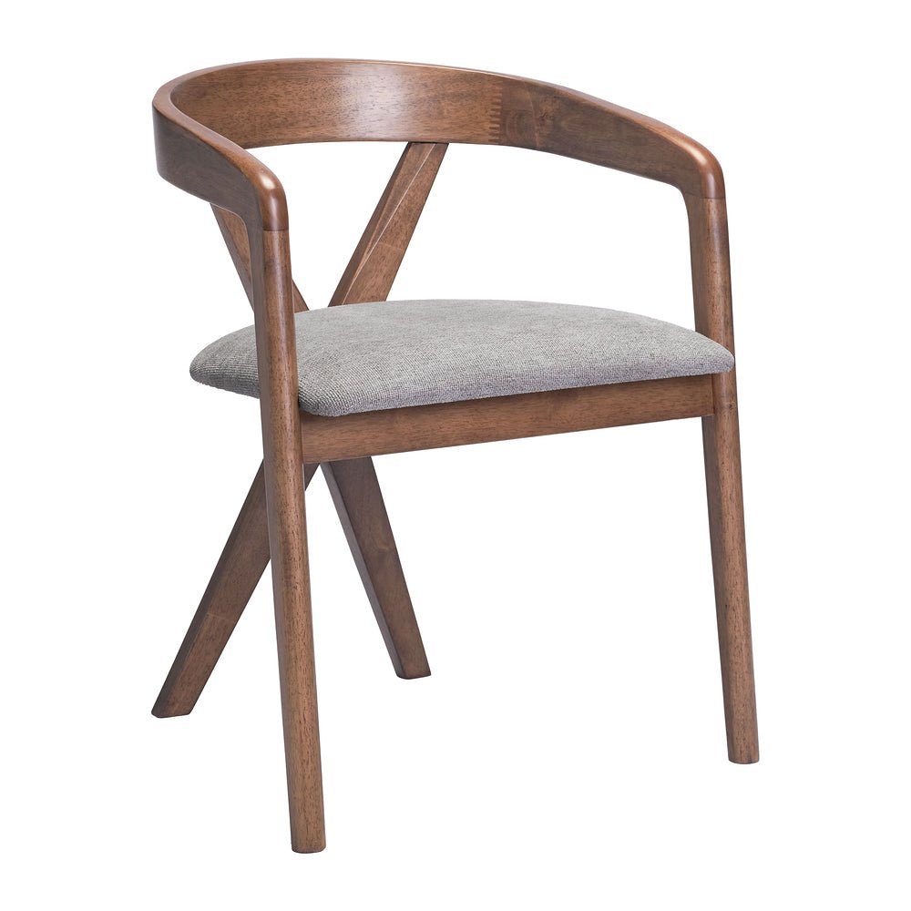 Silla Comercial para Comedor de Empresa - ZUO CAIRO - Varios Colores - Asiento y Respaldo Tapizados en Lino Sintético - 110397 - Zuo - NOGAL BEAT - Silla Comercial Interior