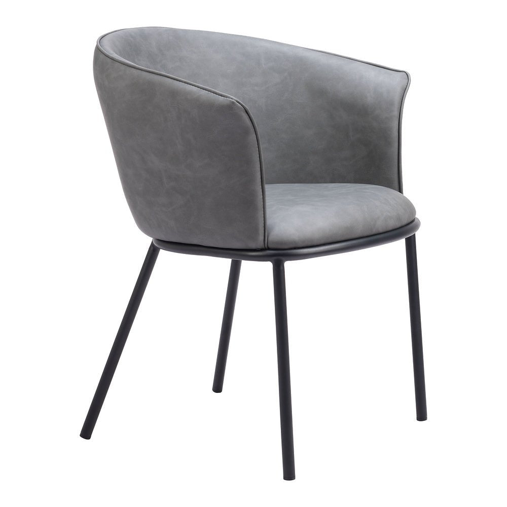 Silla Comercial para Comedor de Empresa - ZUO GARSTON - Varios Colores - Asiento y Respaldo Tapizados en Piel Sintética - 110175 - Zuo - NOGAL BEAT - Silla Comercial Interior