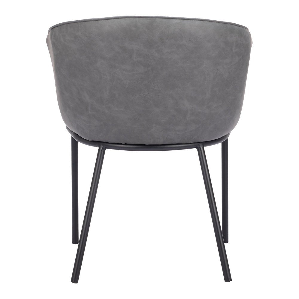 Silla Comercial para Comedor de Empresa - ZUO GARSTON - Varios Colores - Asiento y Respaldo Tapizados en Piel Sintética - 110175 - Zuo - NOGAL BEAT - Silla Comercial Interior