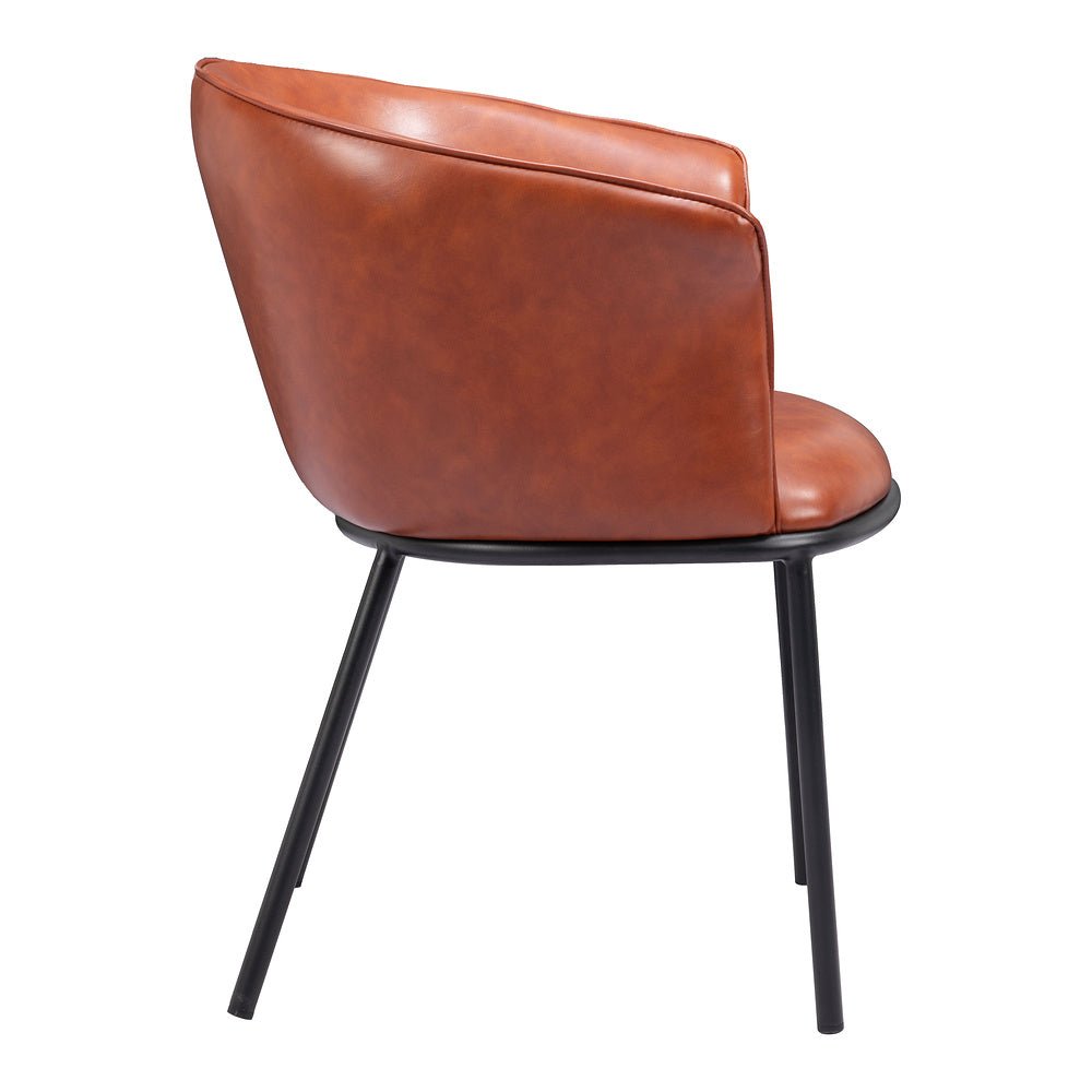 Silla Comercial para Comedor de Empresa - ZUO GARSTON - Varios Colores - Asiento y Respaldo Tapizados en Piel Sintética - 110176 - Zuo - NOGAL BEAT - Silla Comercial Interior