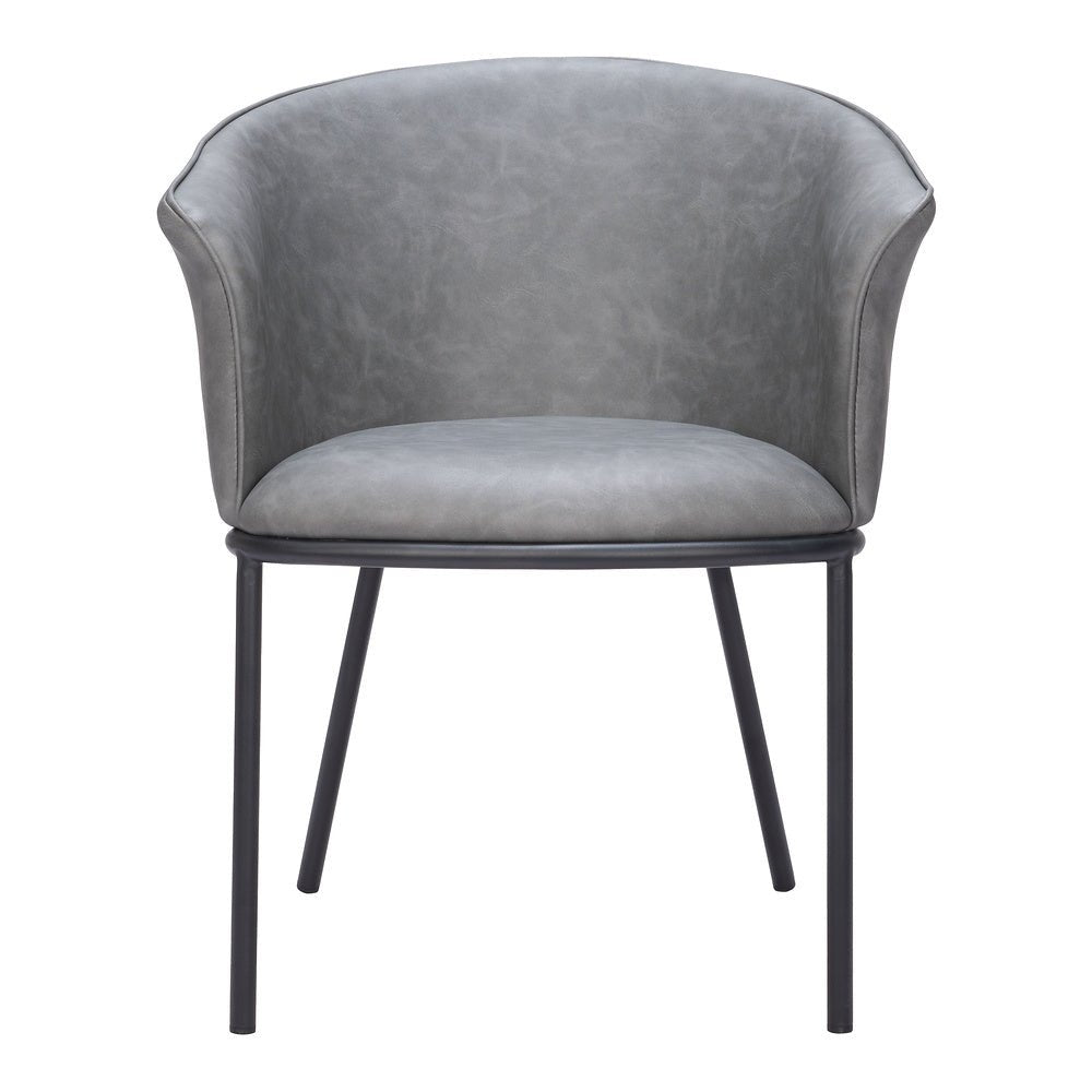 Silla Comercial para Comedor de Empresa - ZUO GARSTON - Varios Colores - Asiento y Respaldo Tapizados en Piel Sintética - 110175 - Zuo - NOGAL BEAT - Silla Comercial Interior
