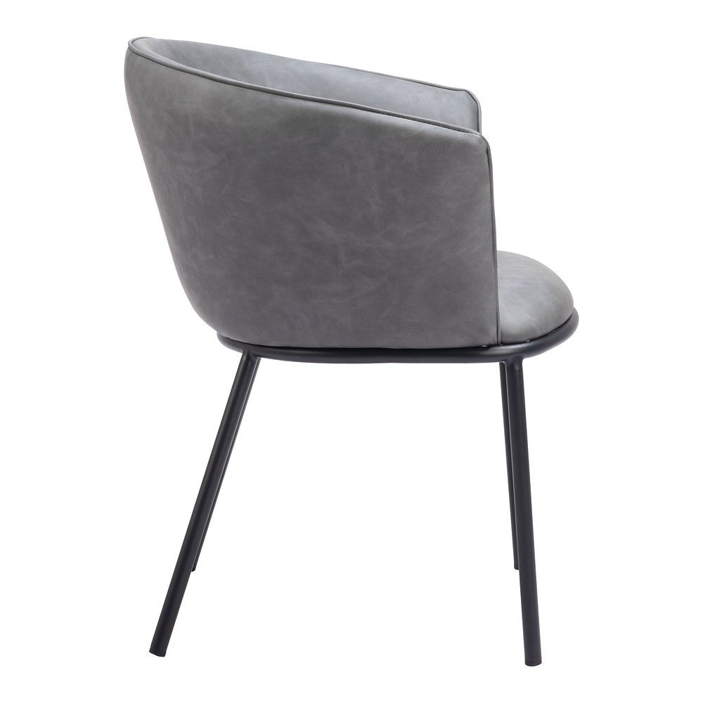 Silla Comercial para Comedor de Empresa - ZUO GARSTON - Varios Colores - Asiento y Respaldo Tapizados en Piel Sintética - 110175 - Zuo - NOGAL BEAT - Silla Comercial Interior
