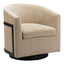Silla Comercial para Comedor de Empresa - ZUO HANKO - Beige Dorado - Asiento y Respaldo Tapizados en Tejido Texturizado - 110009 - Zuo - NOGAL BEAT - Silla Comercial Interior
