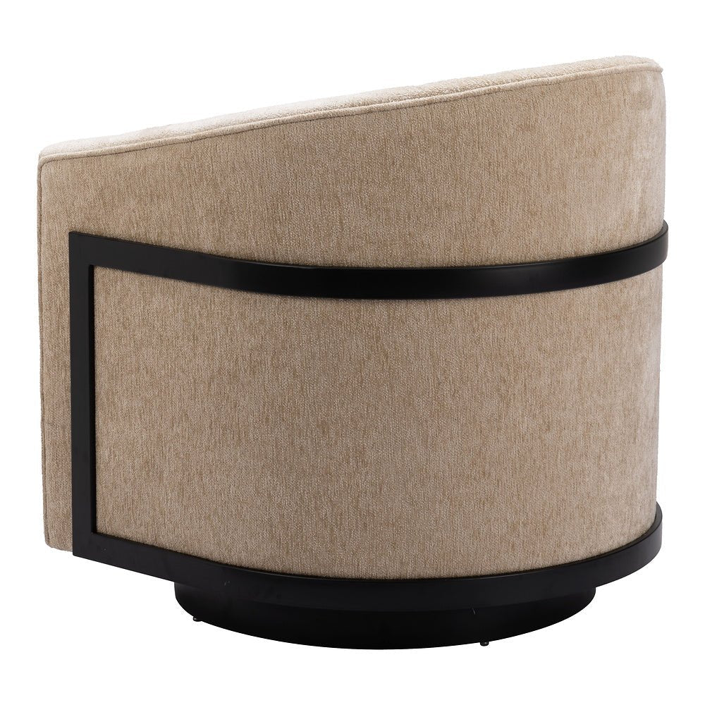 Silla Comercial para Comedor de Empresa - ZUO HANKO - Beige Dorado - Asiento y Respaldo Tapizados en Tejido Texturizado - 110009 - Zuo - NOGAL BEAT - Silla Comercial Interior
