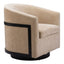 Silla Comercial para Comedor de Empresa - ZUO HANKO - Beige Dorado - Asiento y Respaldo Tapizados en Tejido Texturizado - 110009 - Zuo - NOGAL BEAT - Silla Comercial Interior