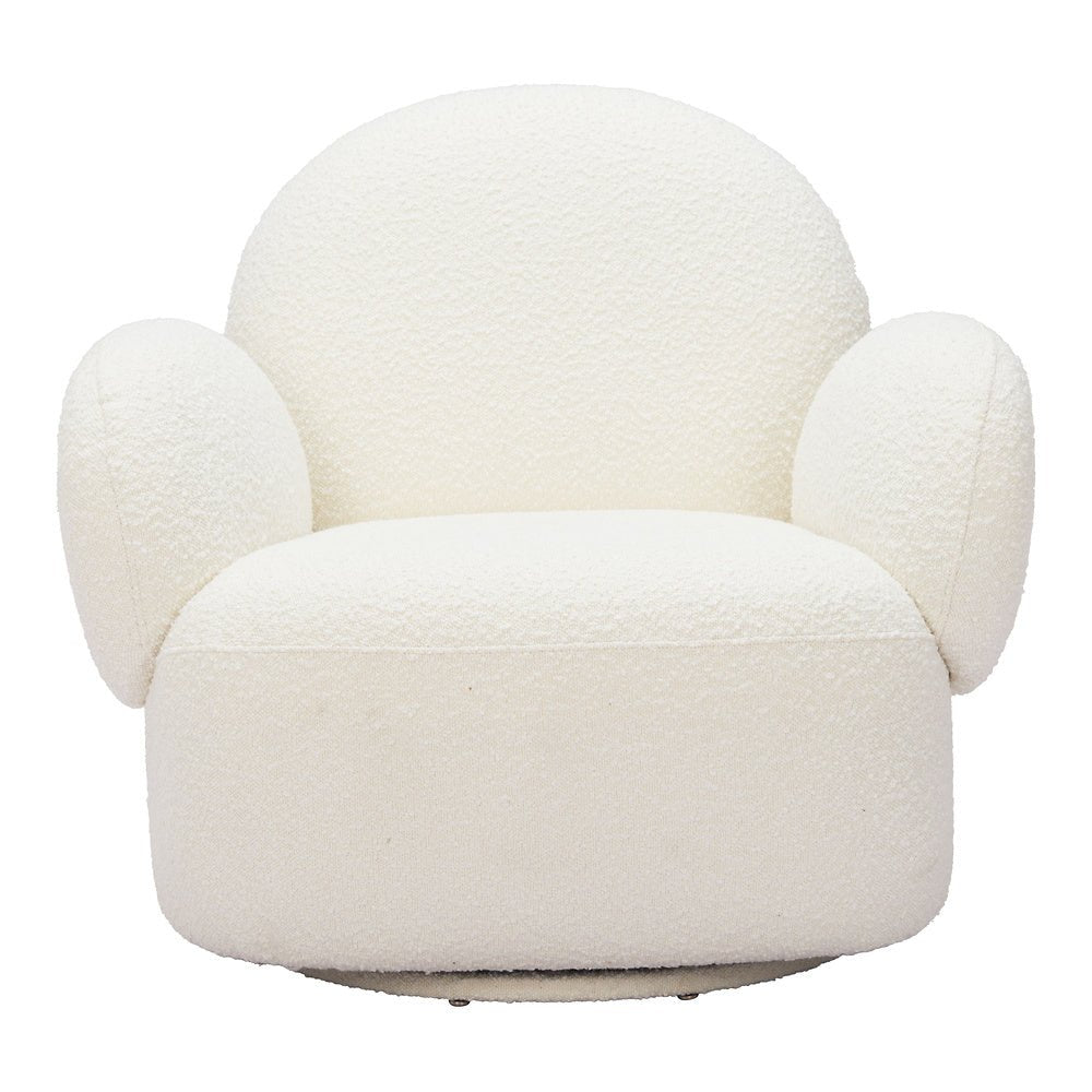 Silla Comercial para Comedor de Empresa - ZUO PILKA - Blanco - Asiento y Respaldo Tapizados en Tela Tipo Borrego - 110280 - Zuo - NOGAL BEAT - Silla Comercial Interior