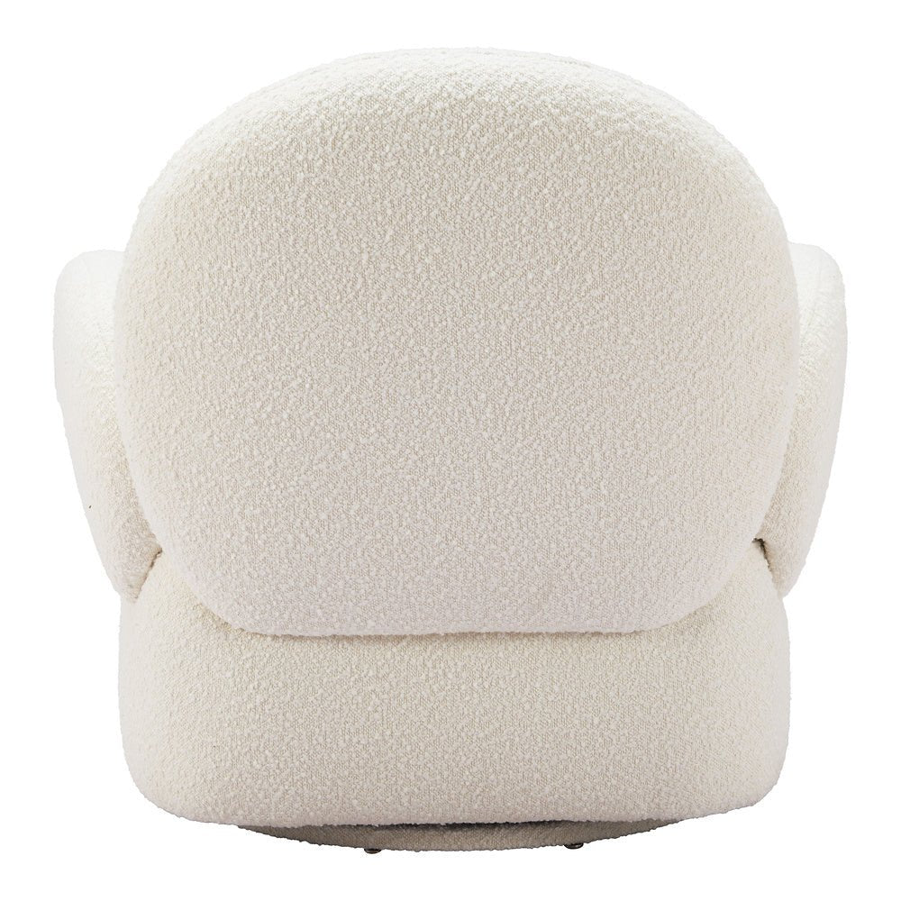 Silla Comercial para Comedor de Empresa - ZUO PILKA - Blanco - Asiento y Respaldo Tapizados en Tela Tipo Borrego - 110280 - Zuo - NOGAL BEAT - Silla Comercial Interior