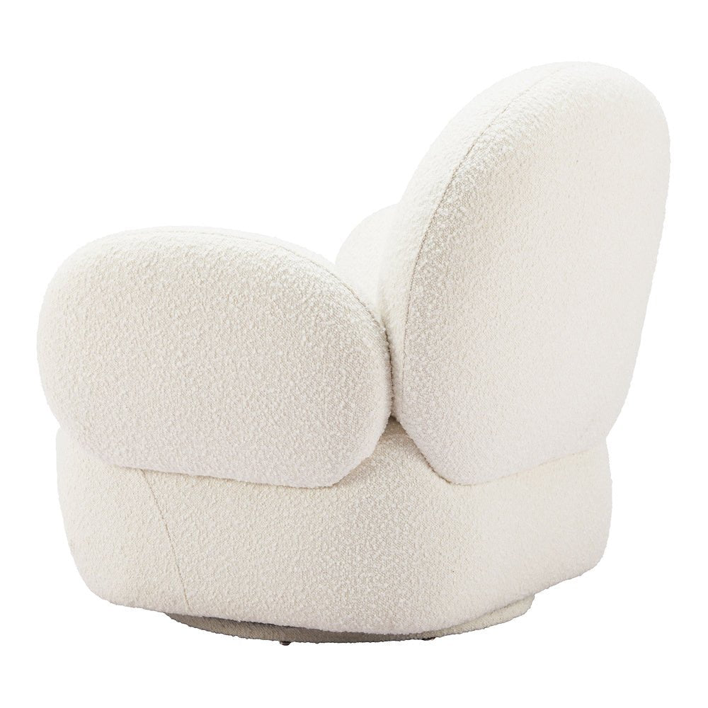 Silla Comercial para Comedor de Empresa - ZUO PILKA - Blanco - Asiento y Respaldo Tapizados en Tela Tipo Borrego - 110280 - Zuo - NOGAL BEAT - Silla Comercial Interior