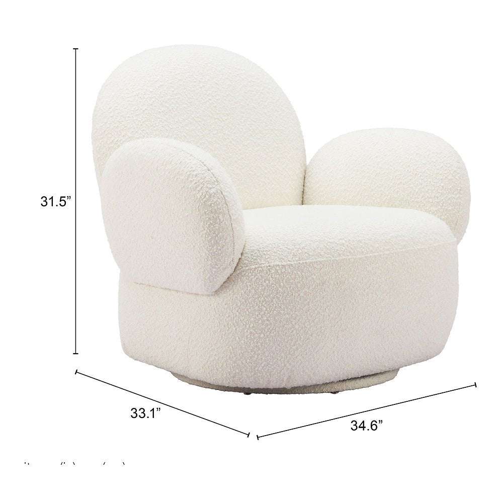 Silla Comercial para Comedor de Empresa - ZUO PILKA - Blanco - Asiento y Respaldo Tapizados en Tela Tipo Borrego - 110280 - Zuo - NOGAL BEAT - Silla Comercial Interior