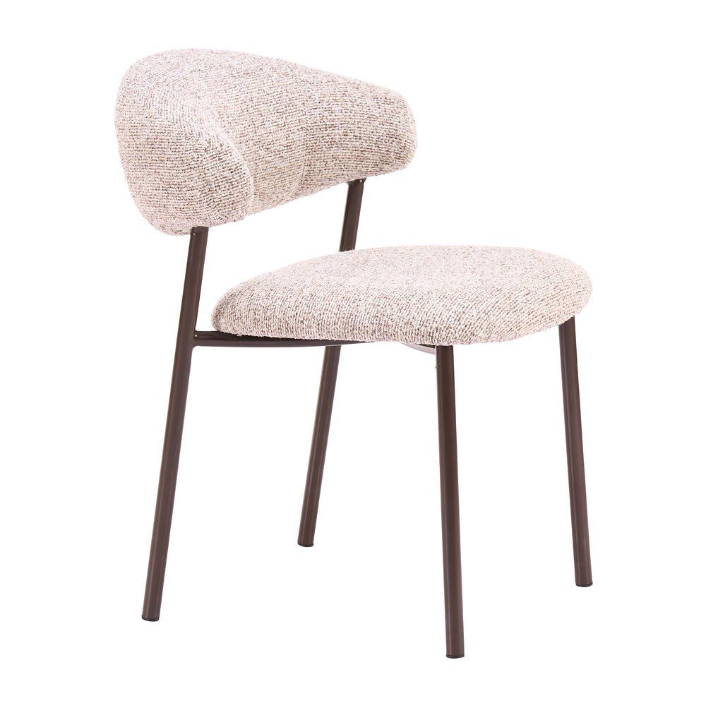 Silla Comercial para Comedor de Empresa - ZUO SEVILLE - Beige Nube - Asiento y Respaldo Tapizados en Tela Tipo Borrego - 110920 - Zuo - NOGAL BEAT - Silla Comercial Interior