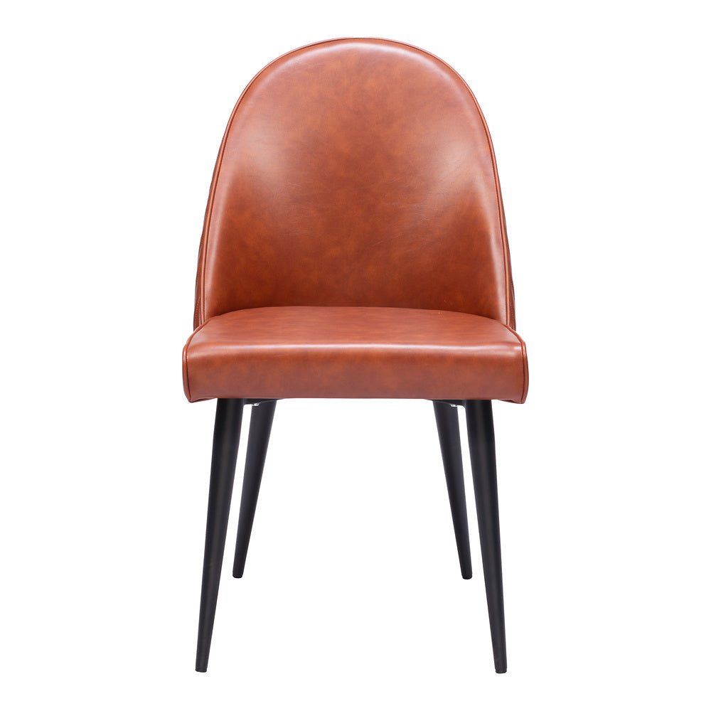 Silla Comercial para Comedor de Empresa - ZUO SILLOTH - Café - Asiento y Respaldo Tapizados en Piel Sintética - 110119 - Zuo - NOGAL BEAT - Silla Comercial Interior