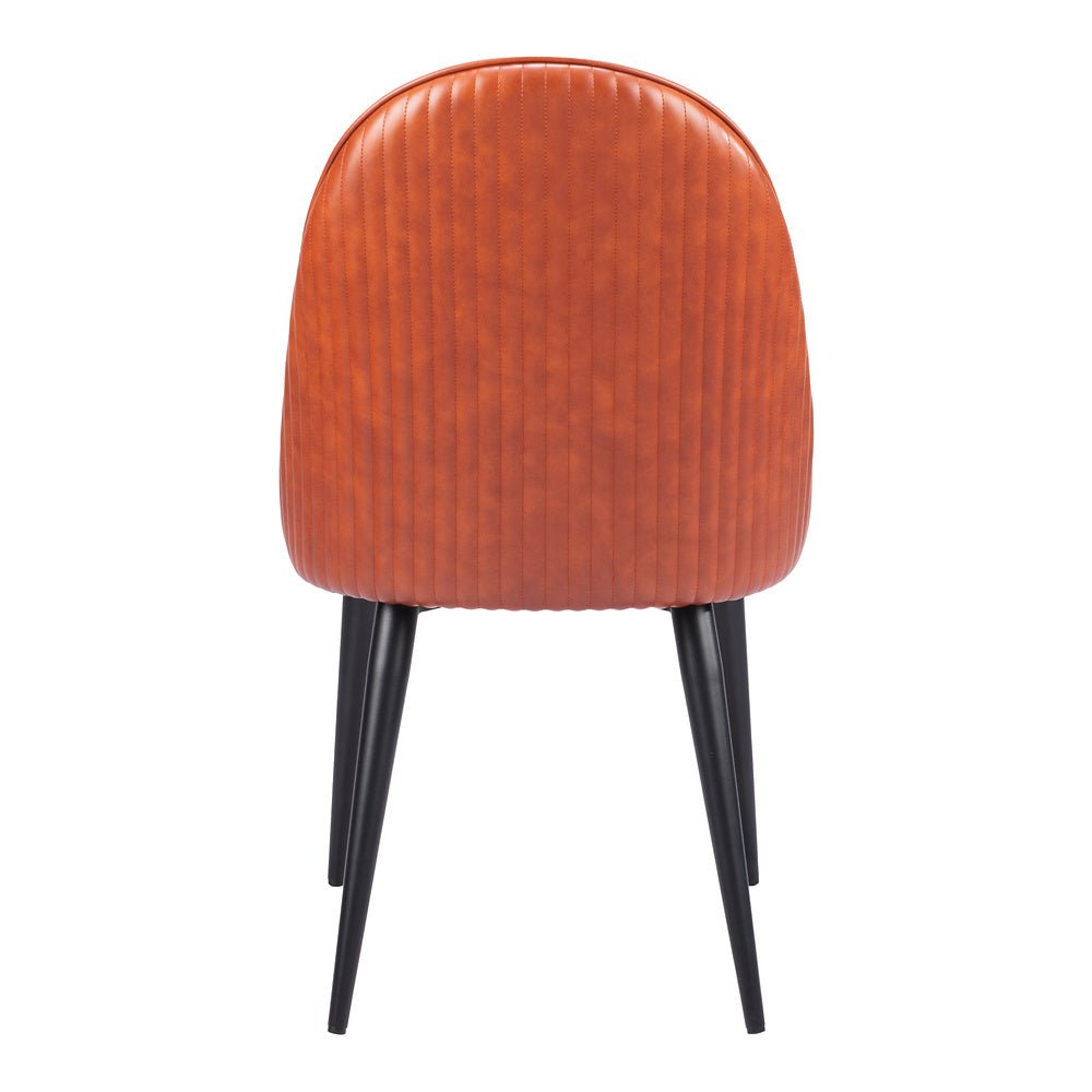 Silla Comercial para Comedor de Empresa - ZUO SILLOTH - Café - Asiento y Respaldo Tapizados en Piel Sintética - 110119 - Zuo - NOGAL BEAT - Silla Comercial Interior
