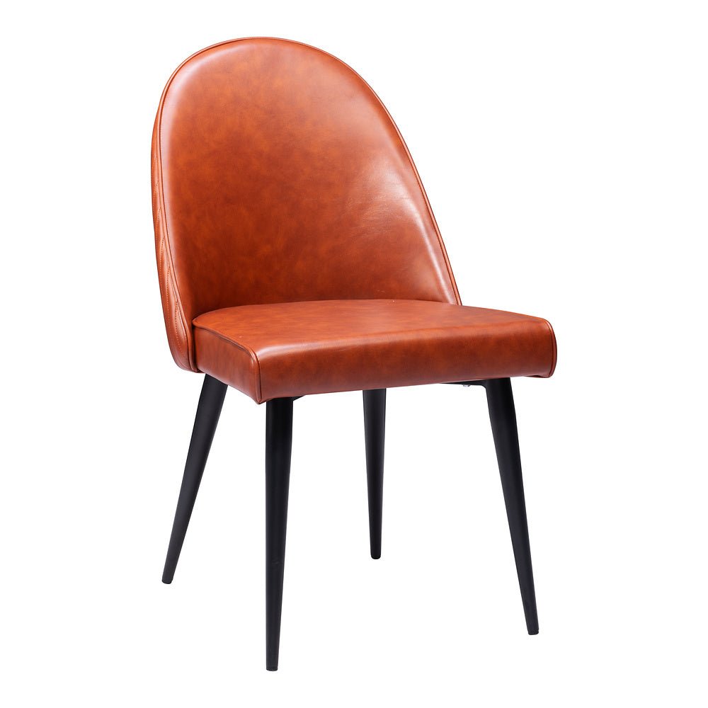 Silla Comercial para Comedor de Empresa - ZUO SILLOTH - Café - Asiento y Respaldo Tapizados en Piel Sintética - 110119 - Zuo - NOGAL BEAT - Silla Comercial Interior