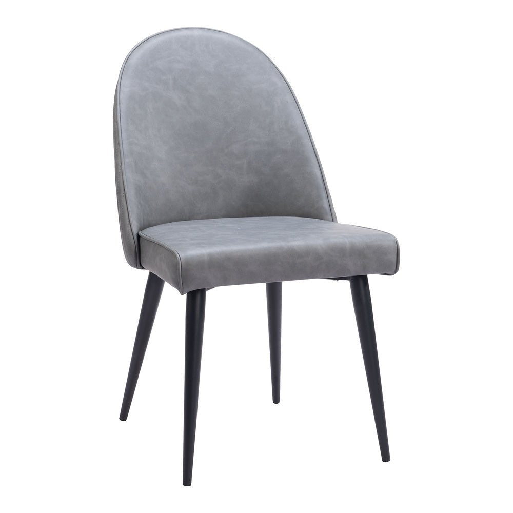 Silla Comercial para Comedor de Empresa - ZUO SILLOTH - Gris - Asiento y Respaldo Tapizados en Piel Sintética - 110118 - Zuo - NOGAL BEAT - Silla Comercial Interior