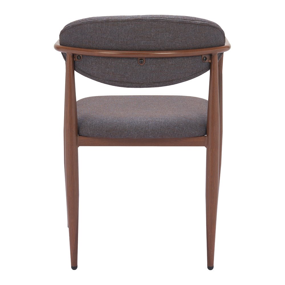 Silla Comercial para Comedor de Empresa - ZUO ZENS - Gris Trufa - Asiento y Respaldo Tapizados en Tejido Texturizado - 110208 - Zuo - NOGAL BEAT - Silla Comercial Interior
