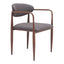 Silla Comercial para Comedor de Empresa - ZUO ZENS - Gris Trufa - Asiento y Respaldo Tapizados en Tejido Texturizado - 110208 - Zuo - NOGAL BEAT - Silla Comercial Interior