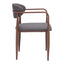 Silla Comercial para Comedor de Empresa - ZUO ZENS - Gris Trufa - Asiento y Respaldo Tapizados en Tejido Texturizado - 110208 - Zuo - NOGAL BEAT - Silla Comercial Interior