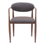 Silla Comercial para Comedor de Empresa - ZUO ZENS - Gris Trufa - Asiento y Respaldo Tapizados en Tejido Texturizado - 110208 - Zuo - NOGAL BEAT - Silla Comercial Interior