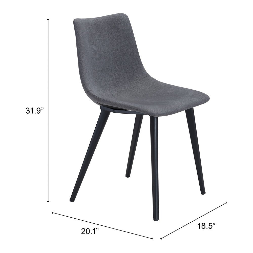 Silla Comercial para Desayunador - ZUO DANIEL - Gris - Asiento y Respaldo Tapizados - 101949 - Zuo - NOGAL BEAT - Silla Comercial Interior