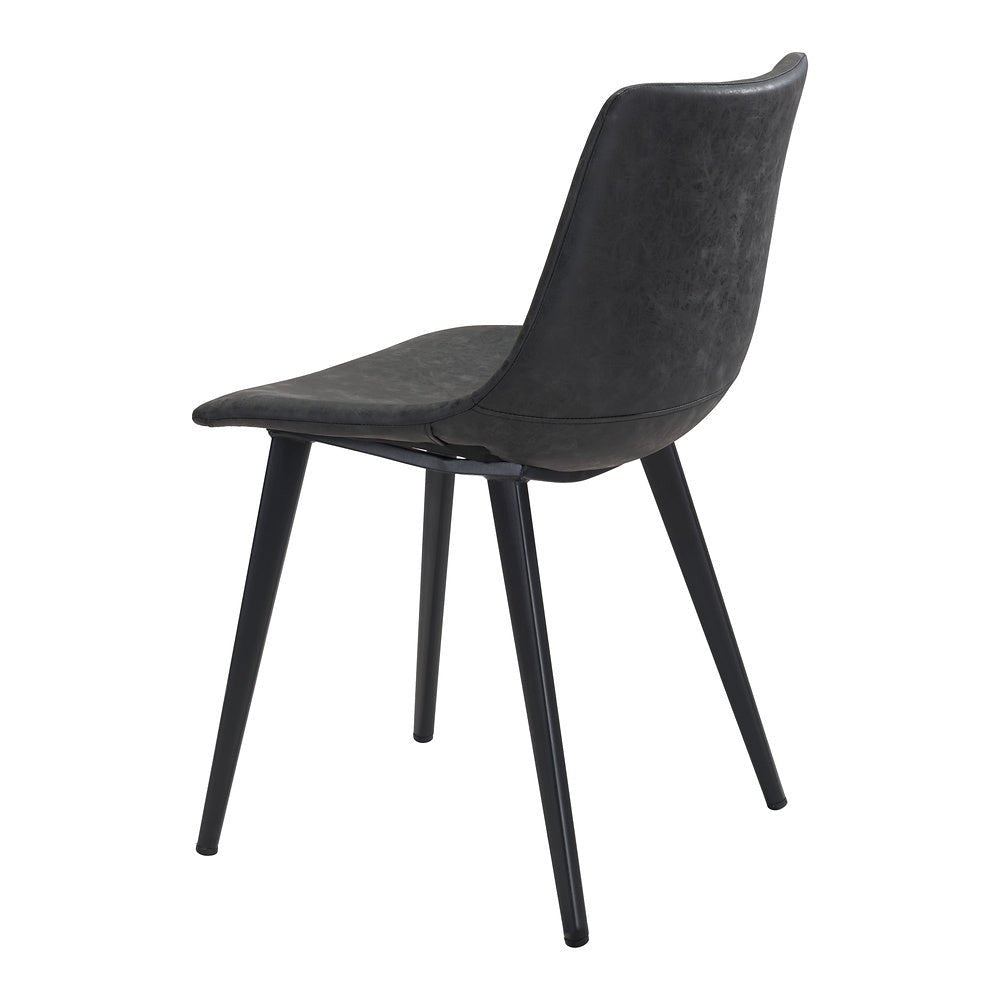 Silla Comercial para Desayunador - ZUO DANIEL - Negro Vintage - Asiento y Respaldo Tapizados en Piel Sintética - 101948 - Zuo - NOGAL BEAT - Silla Comercial Interior