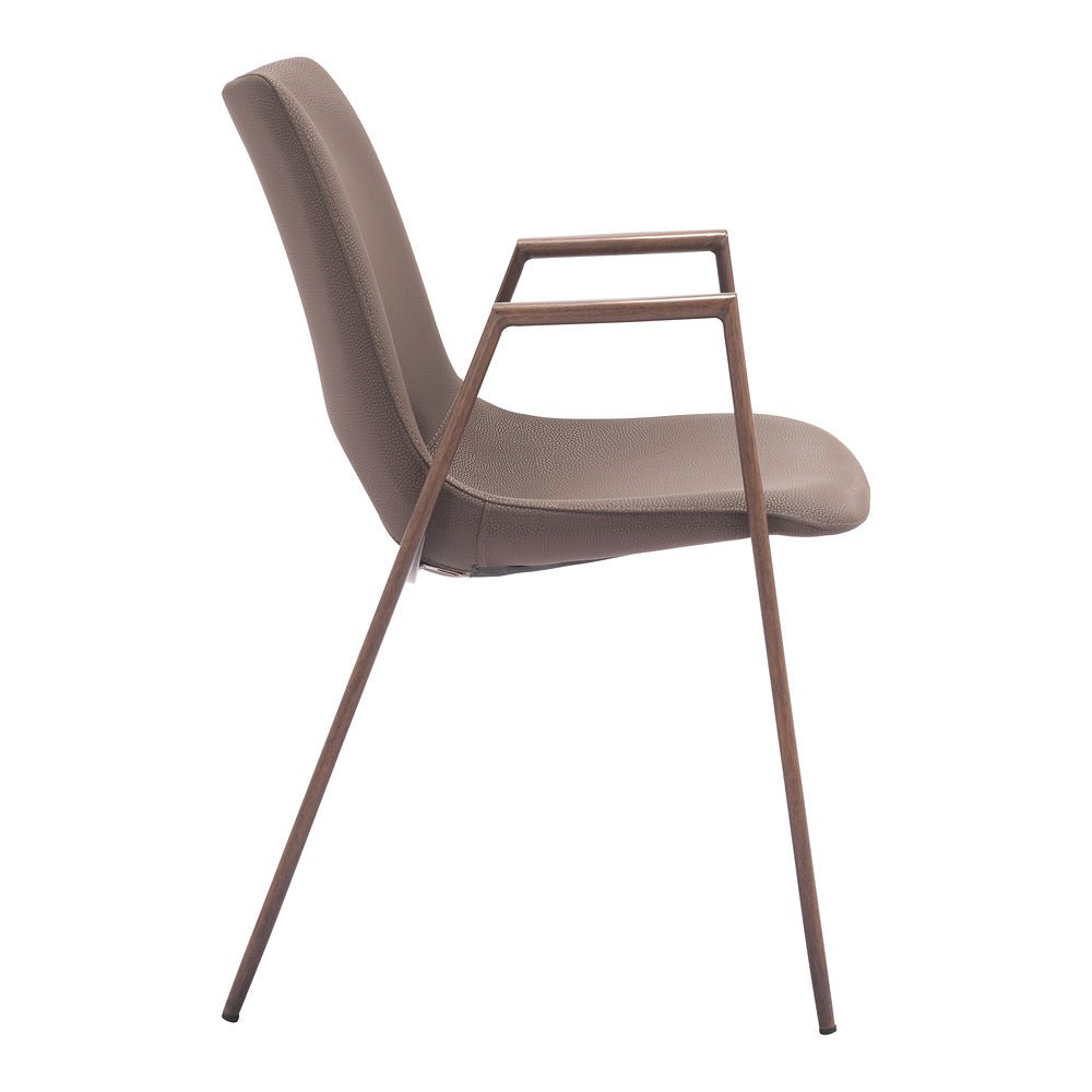 Silla Comercial para Desayunador - ZUO DESI 55x59 109730 - Varios Colores - Asiento y Respaldo Tapizados en Piel Sintética - 109730 - Zuo - NOGAL BEAT - Silla Comercial Interior
