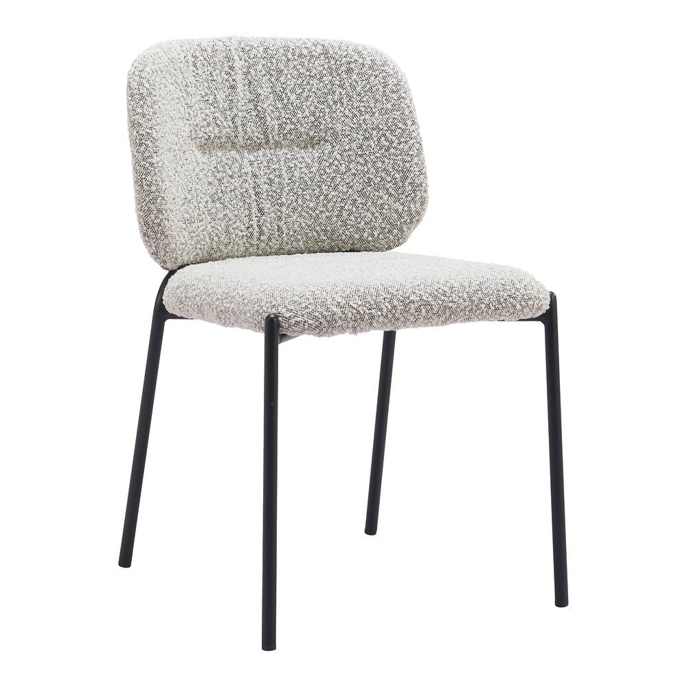 Silla Comercial para Desayunador - ZUO PLAT - Gris - Asiento y Respaldo Tapizados en Tejido Texturizado - 110348 - Zuo - NOGAL BEAT - Silla Comercial Interior