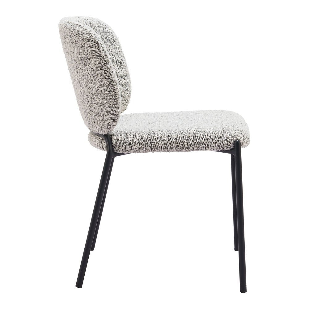 Silla Comercial para Desayunador - ZUO PLAT - Gris - Asiento y Respaldo Tapizados en Tejido Texturizado - 110348 - Zuo - NOGAL BEAT - Silla Comercial Interior