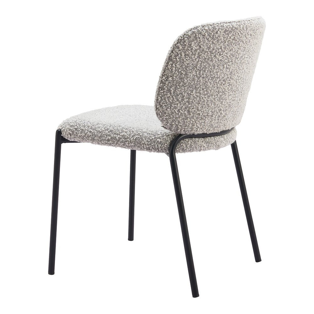 Silla Comercial para Desayunador - ZUO PLAT - Gris - Asiento y Respaldo Tapizados en Tejido Texturizado - 110348 - Zuo - NOGAL BEAT - Silla Comercial Interior